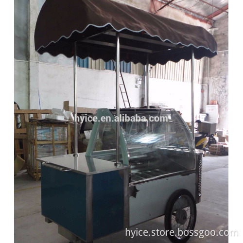 Export south America double machine double temperature ice cream display cart